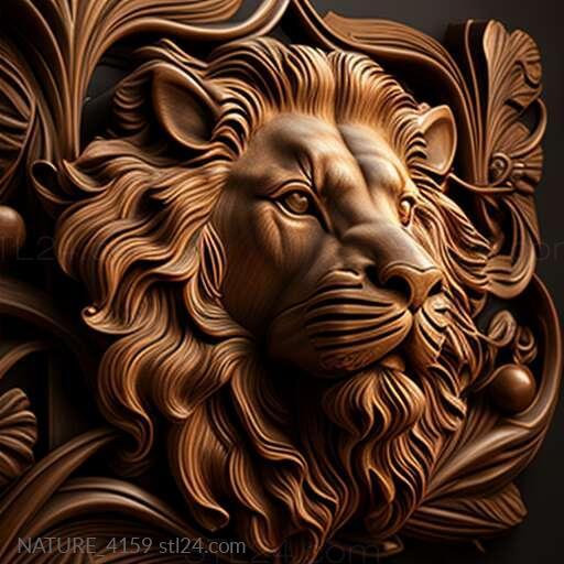 Nature and animals (st lion 3, NATURE_4159) 3D models for cnc